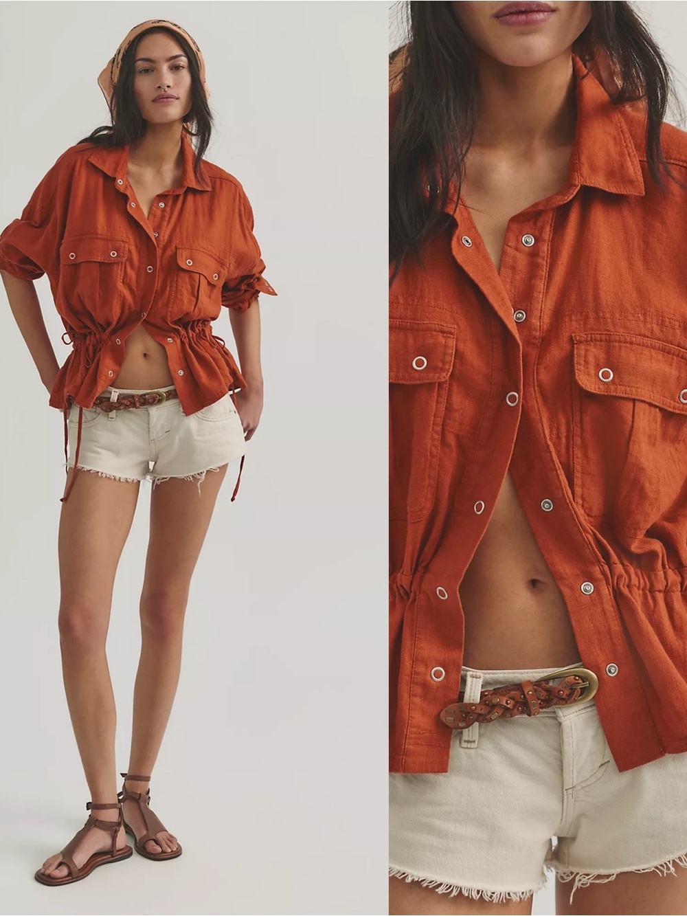 Free People Utility Button-Up Shirt Shacket
